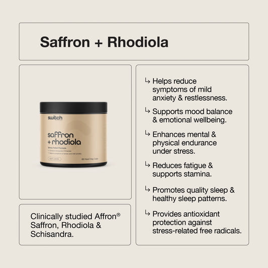 Switch - Saffron + Rhodiola Stress Relief 60caps