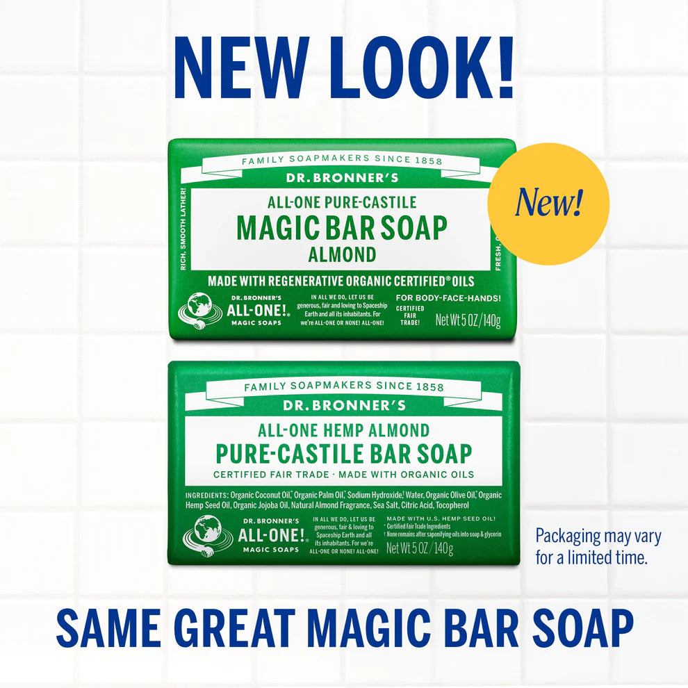Dr Bronner's -  Magic Bar Soap - Almond