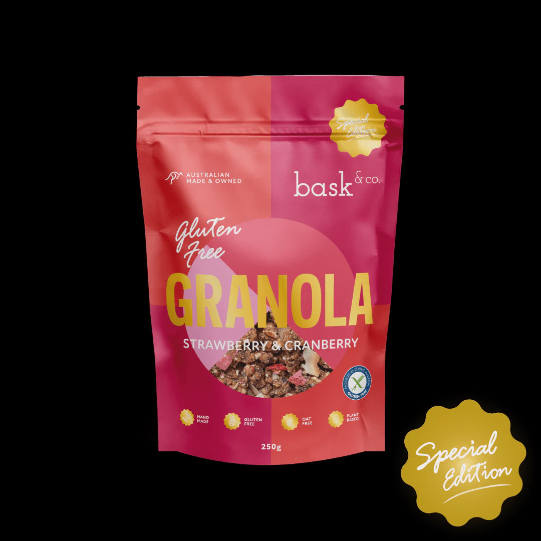 Bask & Co -  Gluten Free Granola Cluster Special edition - Strawberry & Cranberry