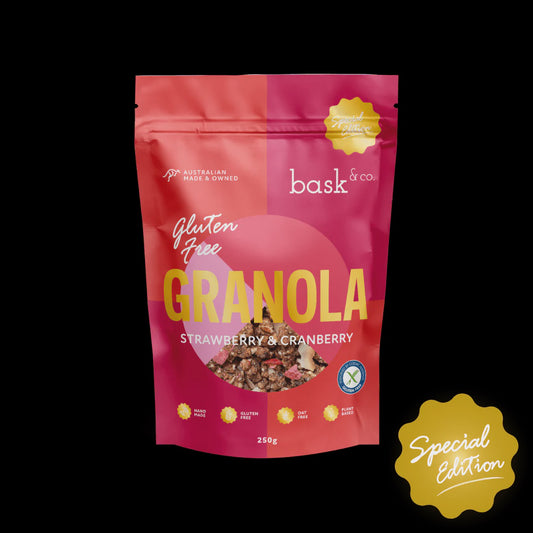 Bask & Co -  Gluten Free Granola Cluster Special edition - Strawberry & Cranberry